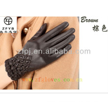 Lady's fashion warm gloves leather for importer